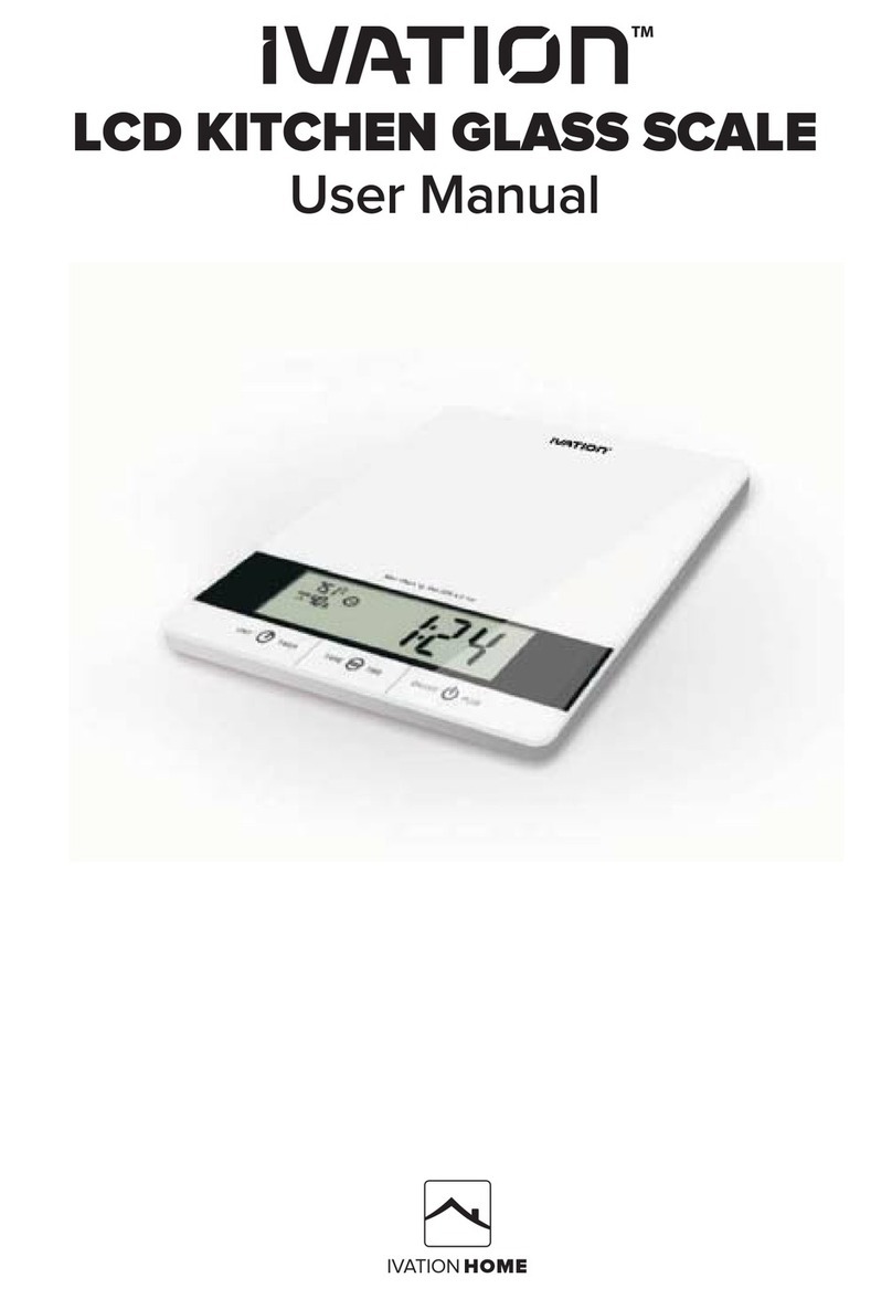 Ivation LCD kitchen glass scale user manual Ivation LCD kitchen glass scale user manual