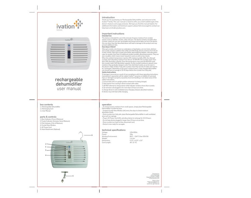 Ivation Rechargeable Dehumidifier User manual Ivation Rechargeable Dehumidifier User manual