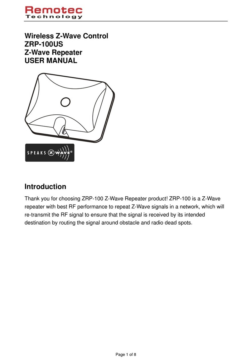 Remotec Z-Wave ZRP-100US user manual
