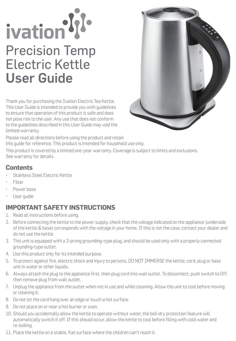 Ivation Precision Temp Electric Kettle user guide