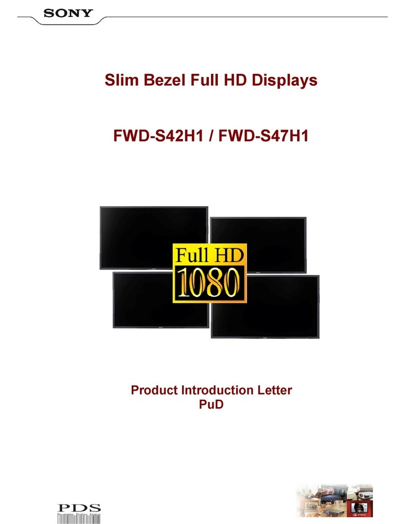 Sony FWDS42H1 - 42" LCD Flat Panel Display User manual Sony FWDS42H1 - 42" LCD Flat Panel Display User manual