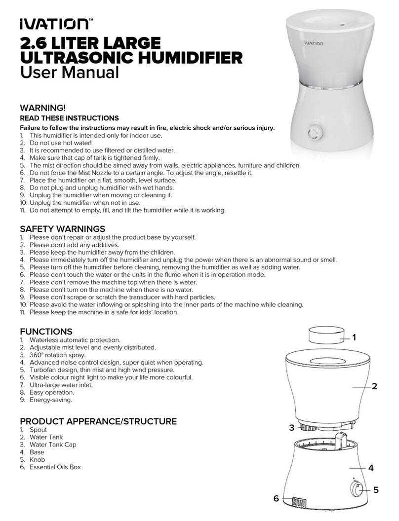 Ivation 2.6 Liter user manual