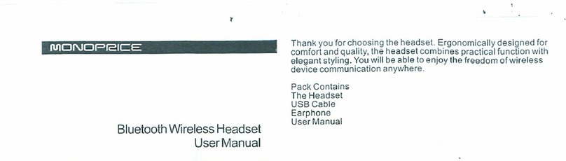 Monoprice Bloutooth wireless headset user manual