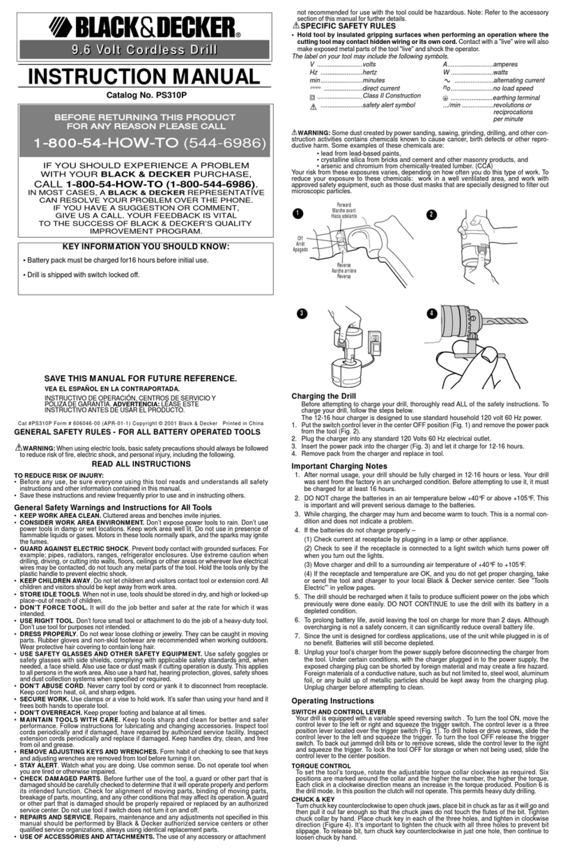 Black & Decker PS310P User manual Black & Decker PS310P User manual