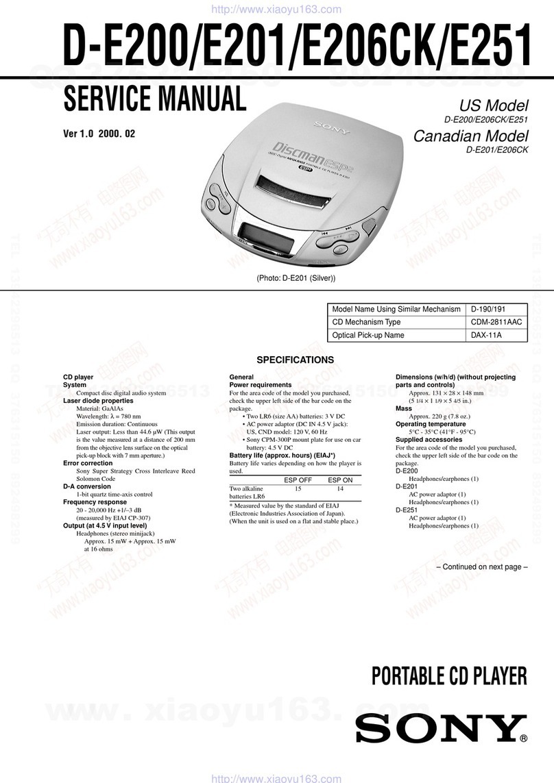 Sony D-E200 Primary Service manual