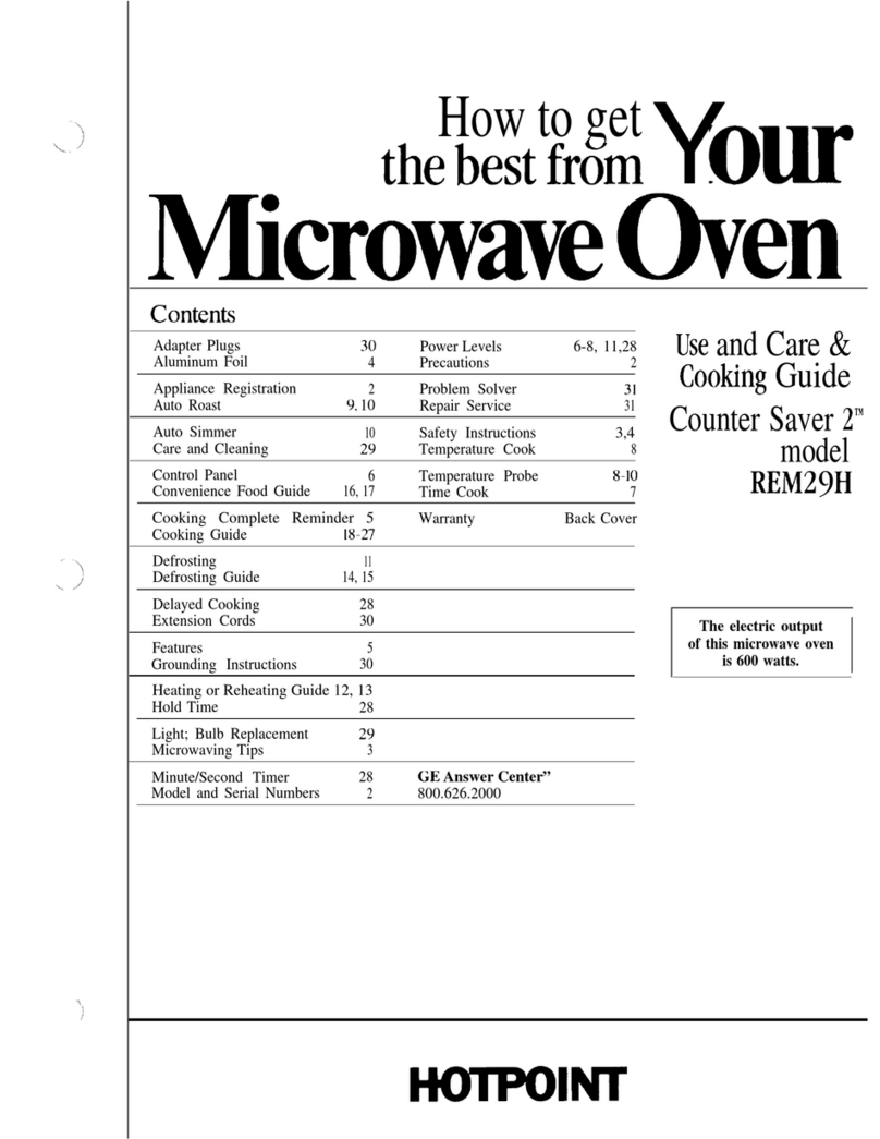 Hotpoint REM29H Use and care & cooting guide