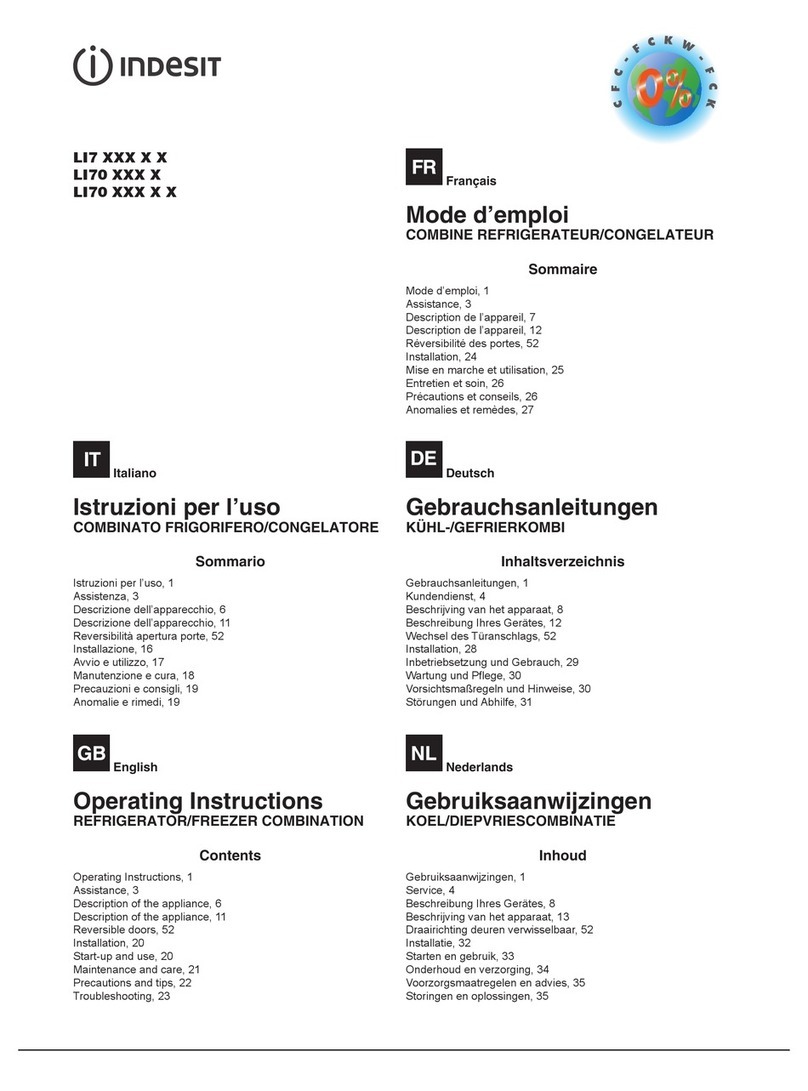 Indesit LI7 series operating instructions