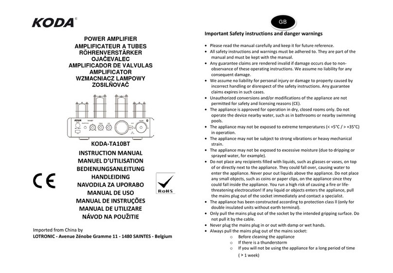 KODA KODA-TA10BT instruction manual