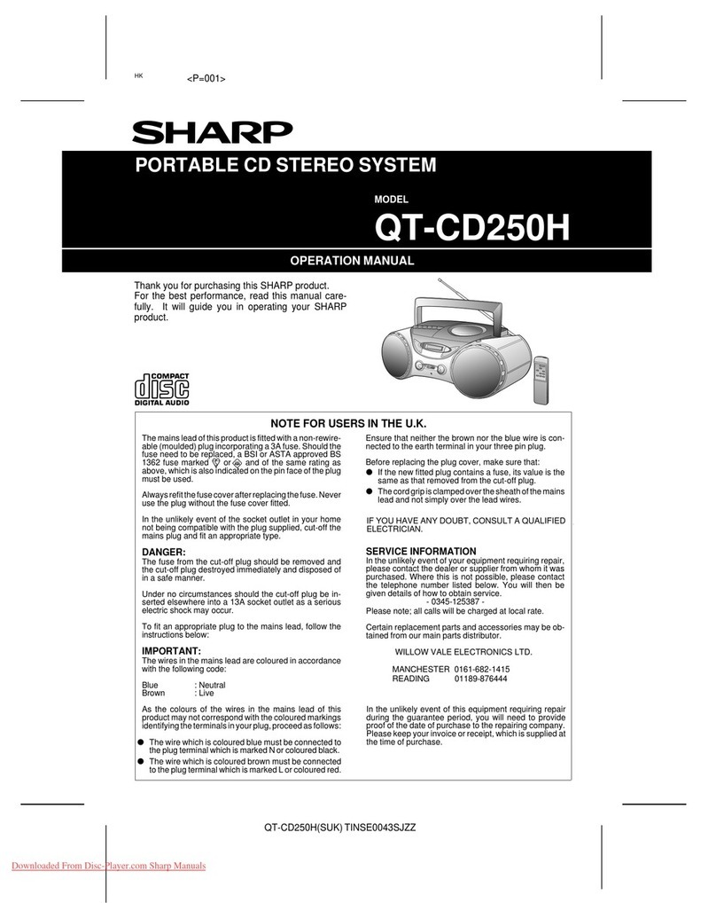 Sharp QT-CD250H User manual