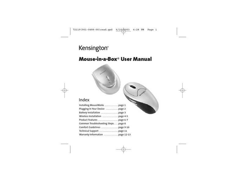Kensington Mouse-in-a-Box Optical USB user manual
