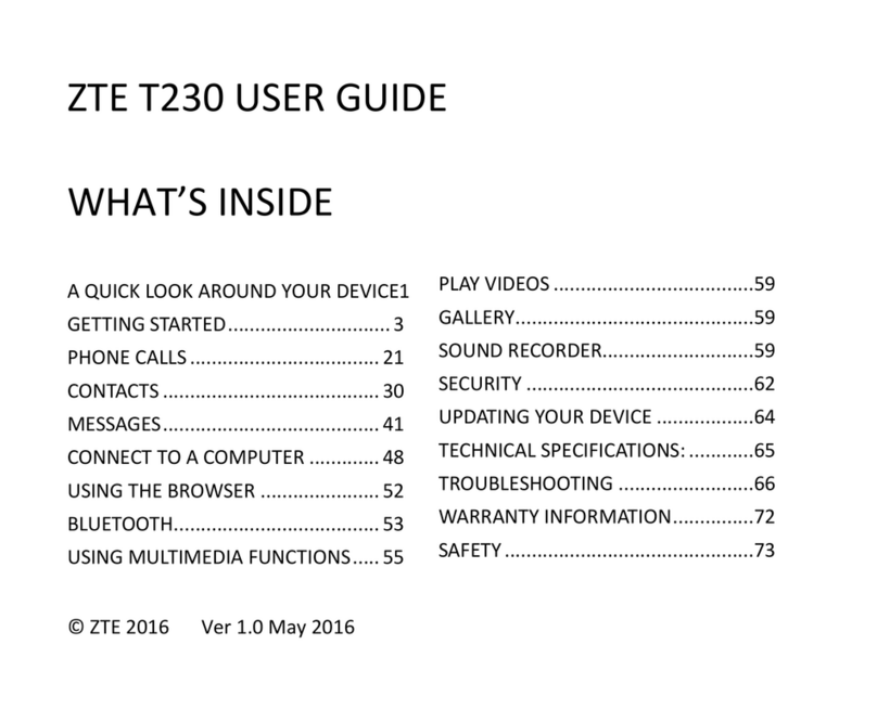 Zte T230 User manual