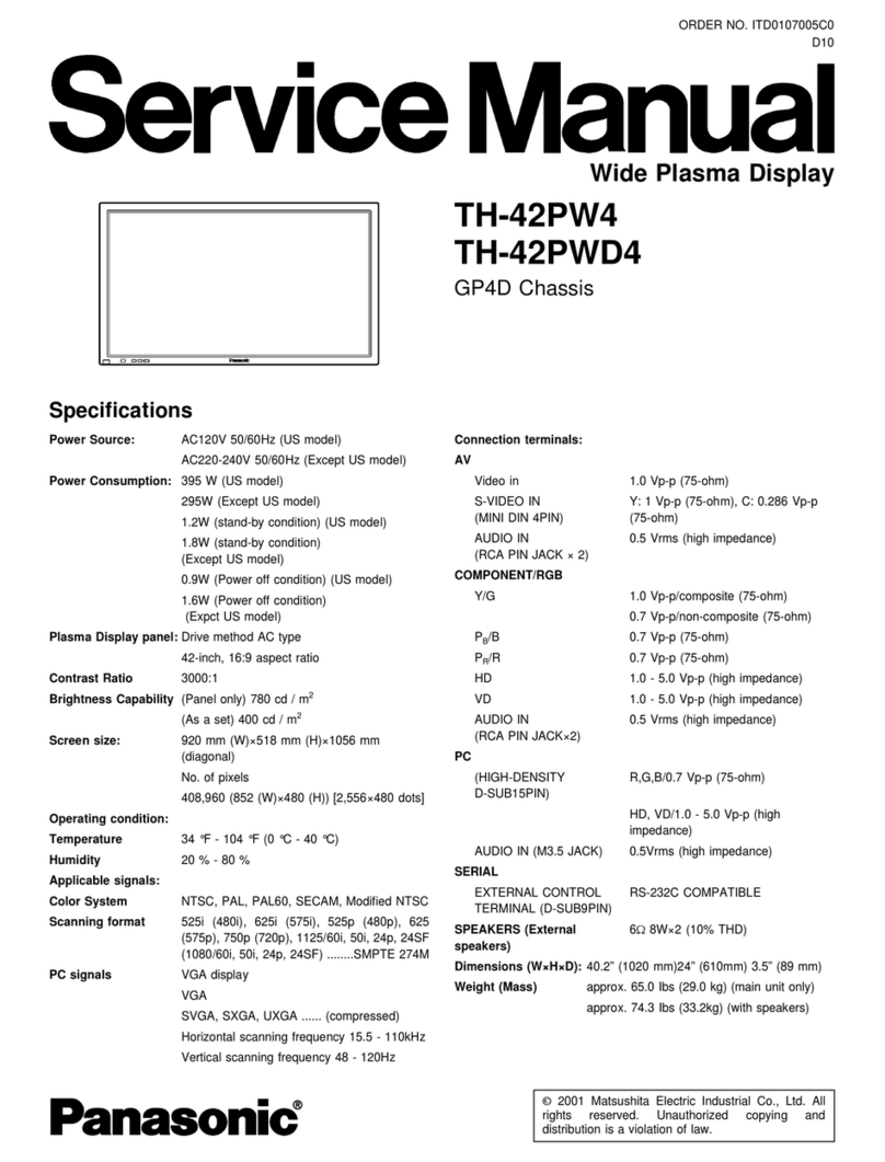 Panasonic Viera TH-42PWD4 User manual