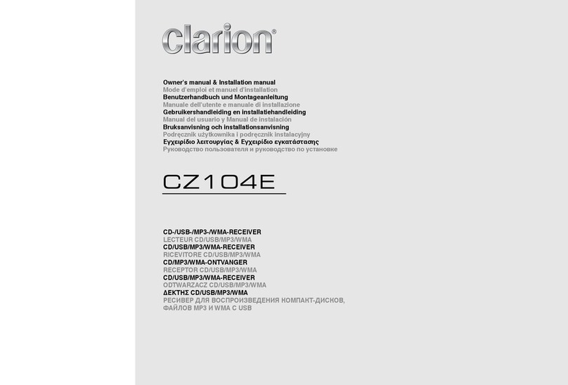Clarion CZ104E Owner's manual and installation guide