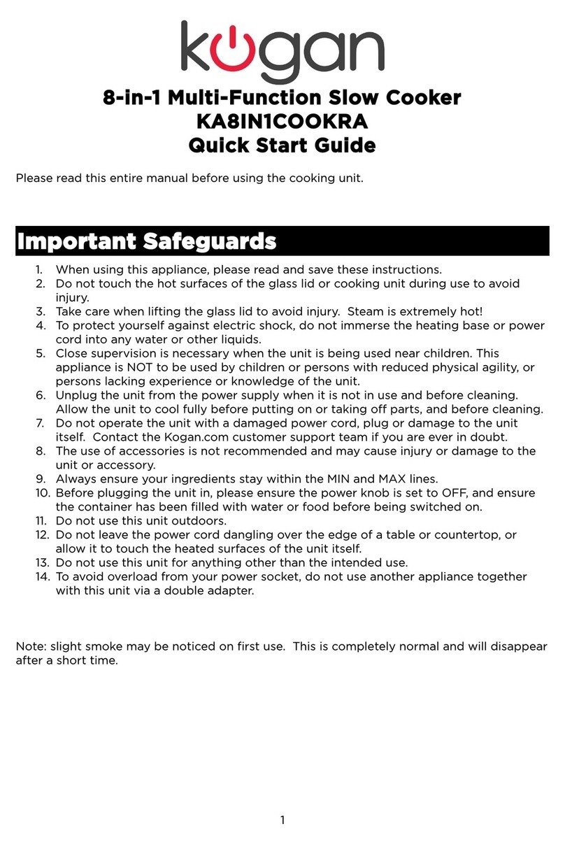 Kogan KA8IN1COOKRA Operating and maintenance instructions