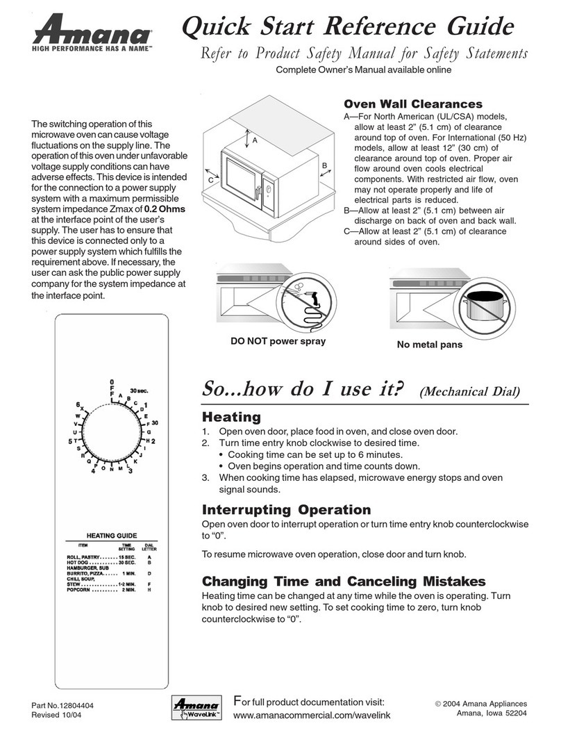 Amana RCS10DA User manual