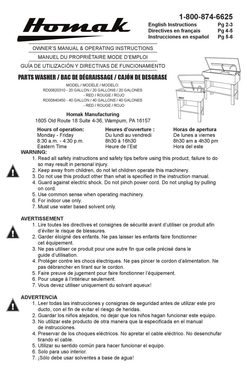 Homak RD00820310 Owner's manual & operating instructions