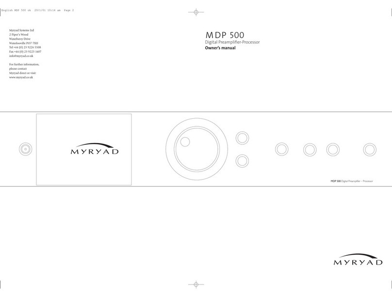 Myryad MDP 500 owner's manual