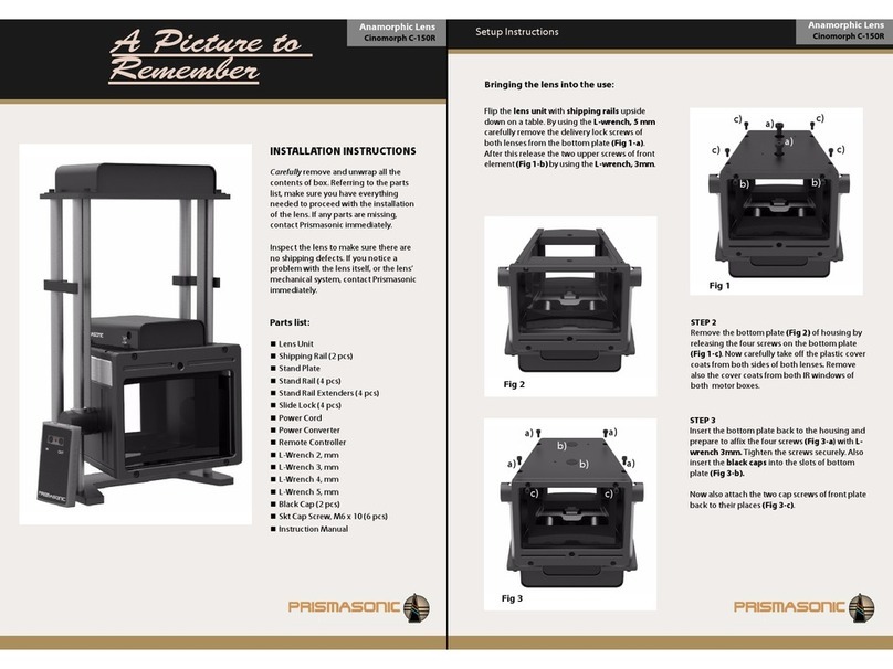 Prismasonic Cinomorph C-100F installation instructions
