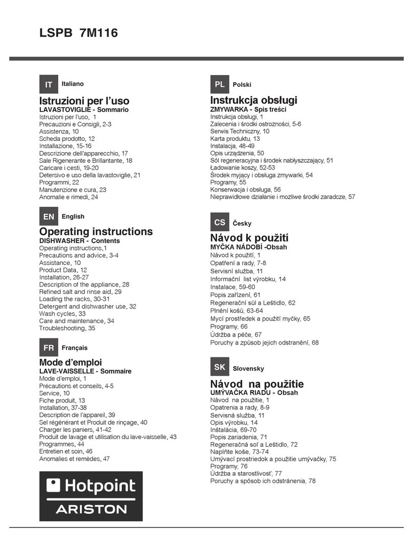 Hotpoint Ariston LSPB 7M116 User manual