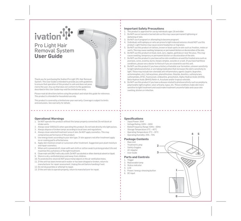 Ivation Pro Light Hair Removal System user guide