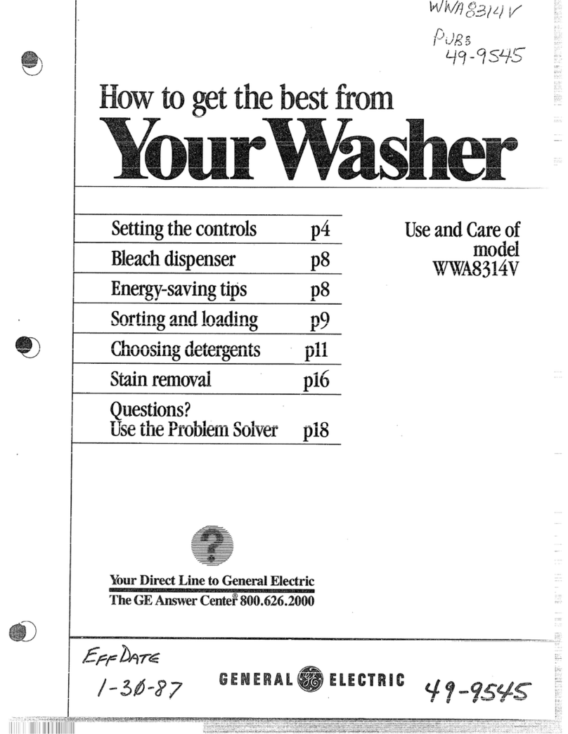 GE WWA8314V Installation instructions GE WWA8314V Installation instructions