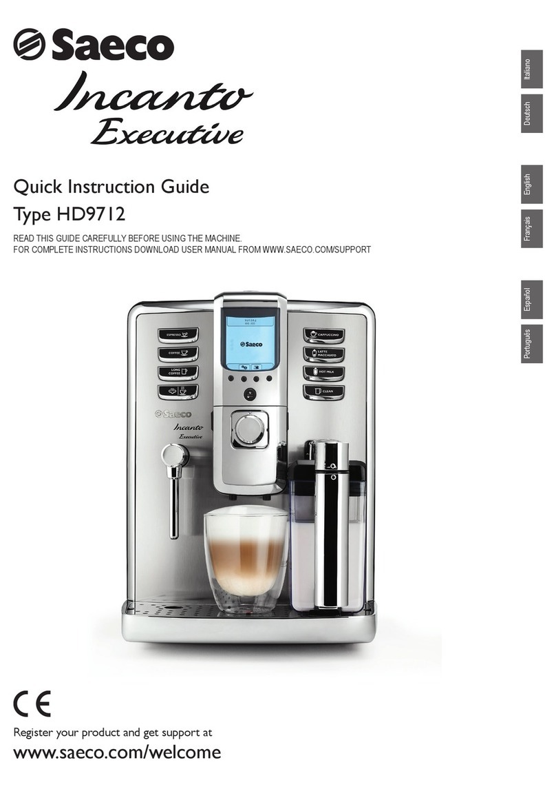 Saeco HD9712 Incanto Executive Quick instruction guide Saeco HD9712 Incanto Executive Quick instruction guide