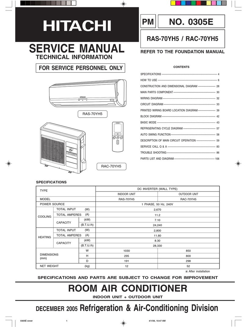 Hitachi Summit RAS-70YH5 User manual