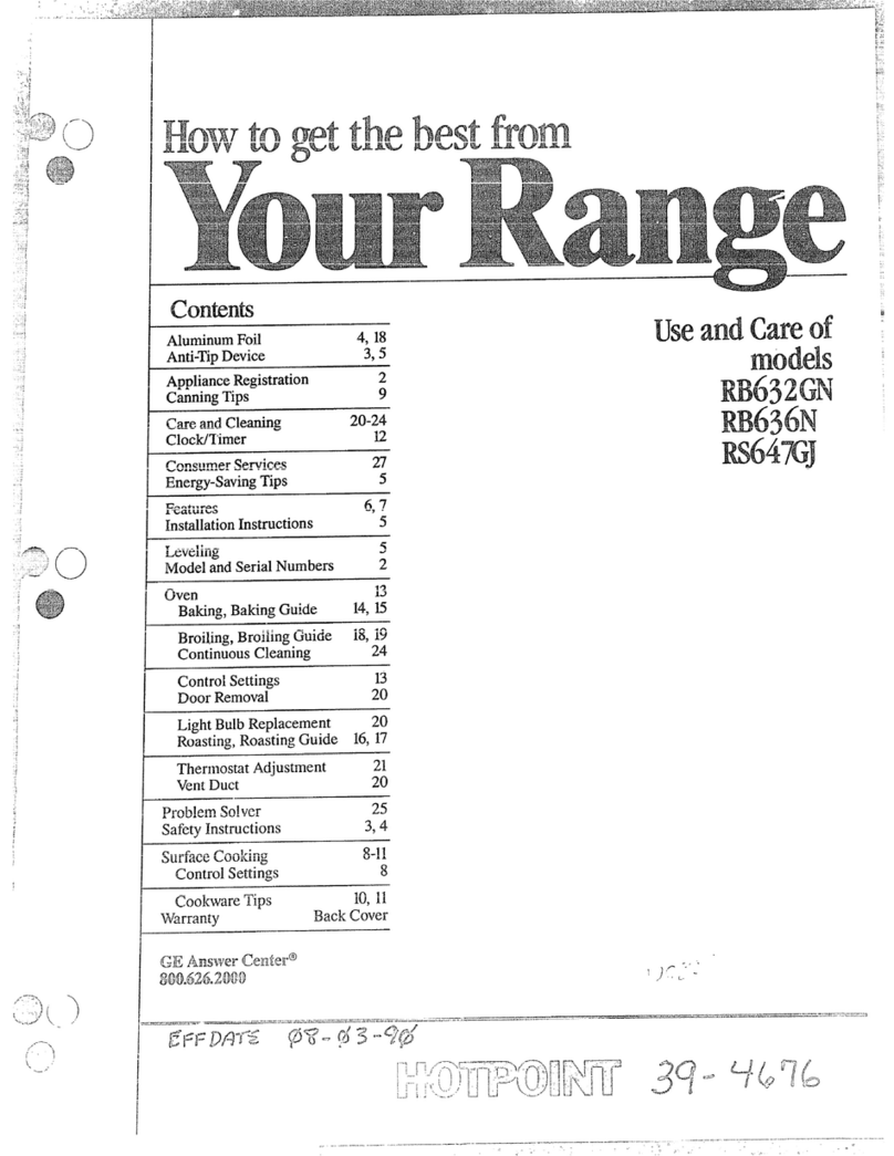 Hotpoint RB632GN Installation instructions