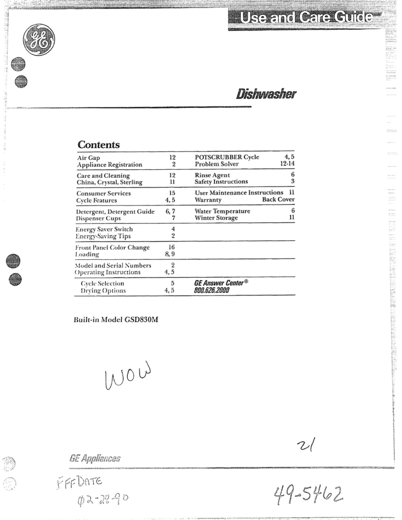 GE GSD830M User manual