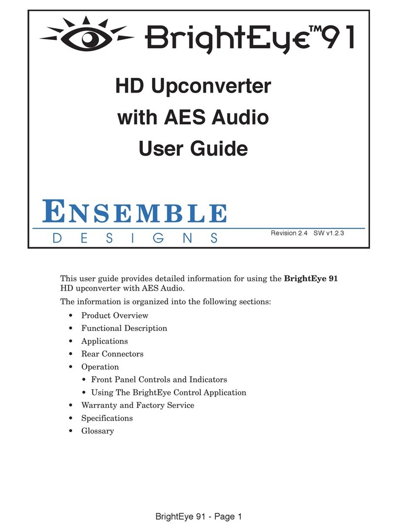 Ensemble Designs Bright Eye 91 User manual