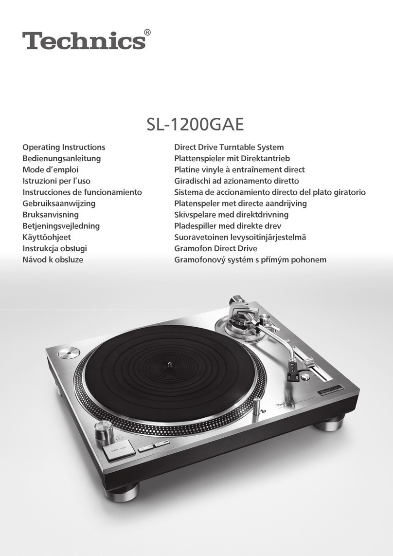 Technics SL-1200GAE User manual Technics SL-1200GAE User manual