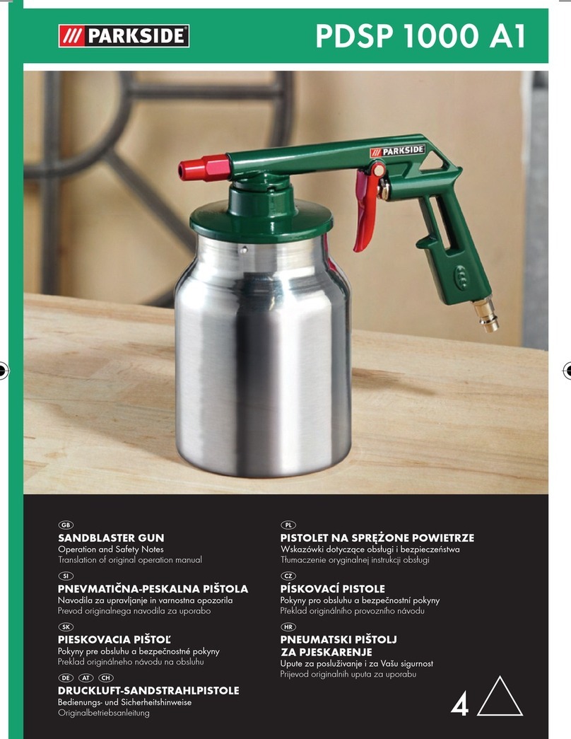 Parkside PDSP 1000 A1 SANDBLASTER GUN Operation and safety notes