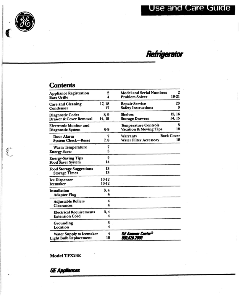 GE TFX24E User manual GE TFX24E User manual