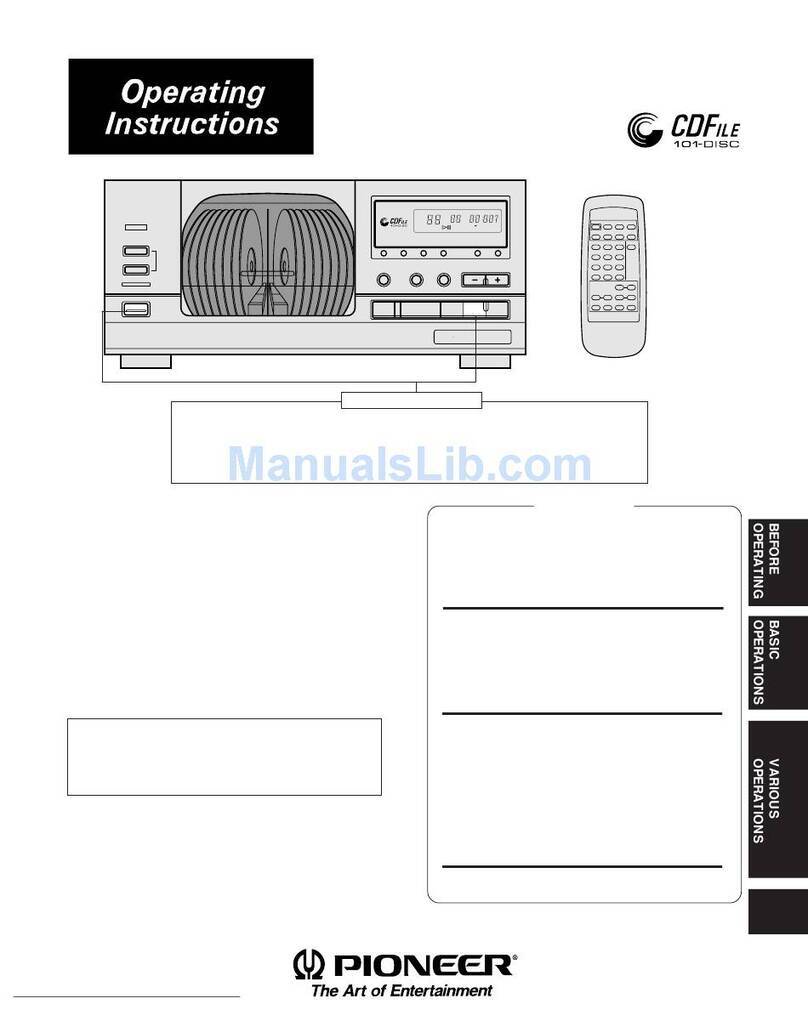 Pioneer PD-F907 Operating	 instruction