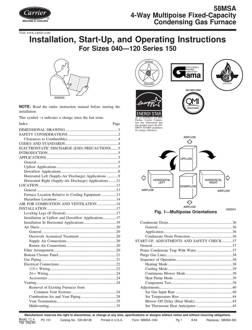 Carrier 58MSA Series Instructions and recipes Carrier 58MSA Series Instructions and recipes