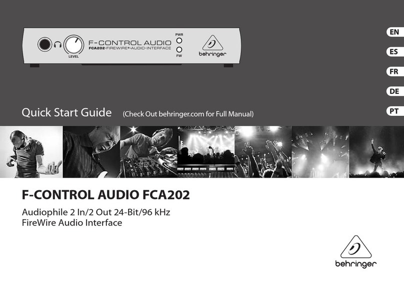 Behringer F-Control Audio FCA202 quick start guide