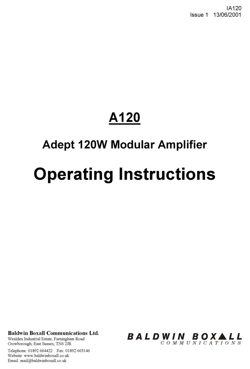 Baldwin Boxall A120 operating instructions