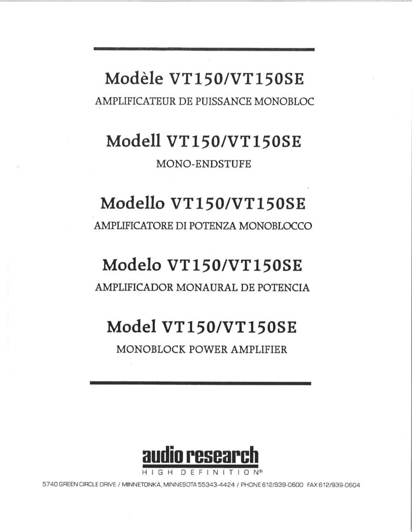 Audio Research VT150 User manual