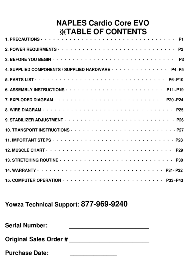 Yowza NAPLES Cardio Core EVO User manual