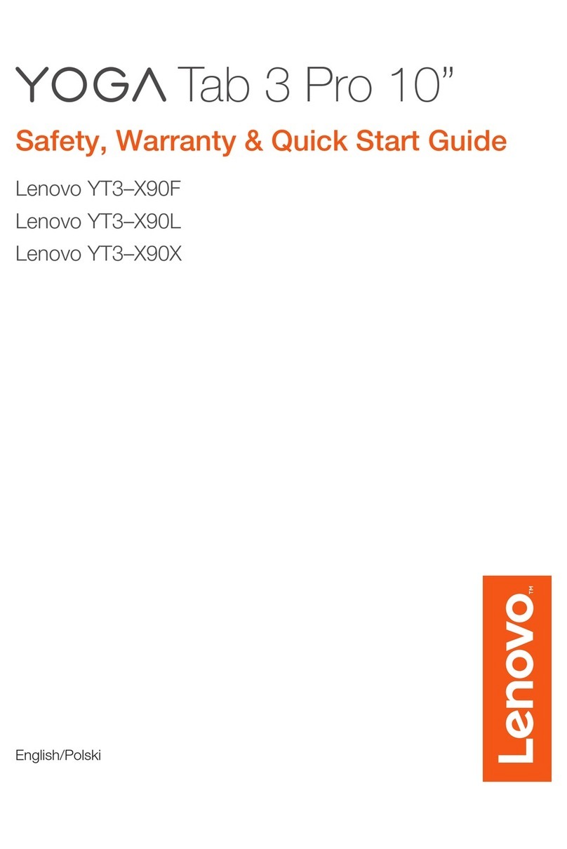 Lenovo Yoga Tab 3 Pro Safety, warranty & quick start guide