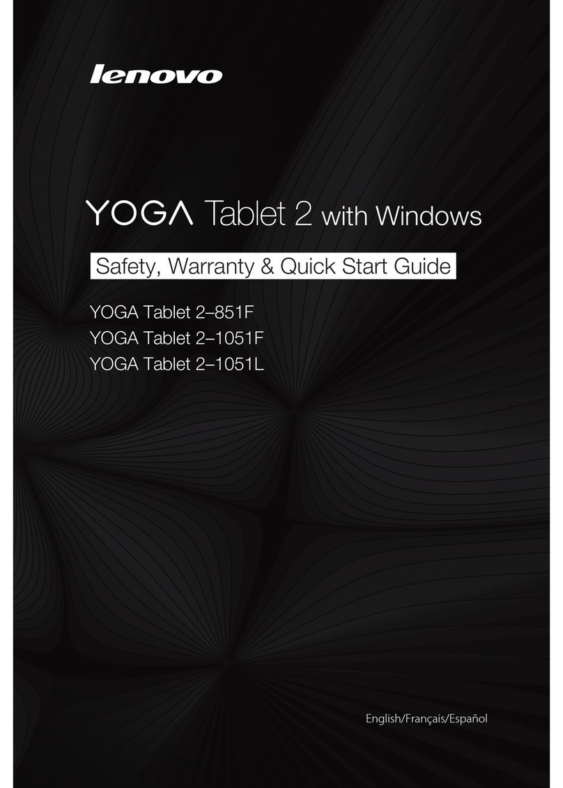 Lenovo YOGA Tablet 2-851F Safety, warranty & quick start guide