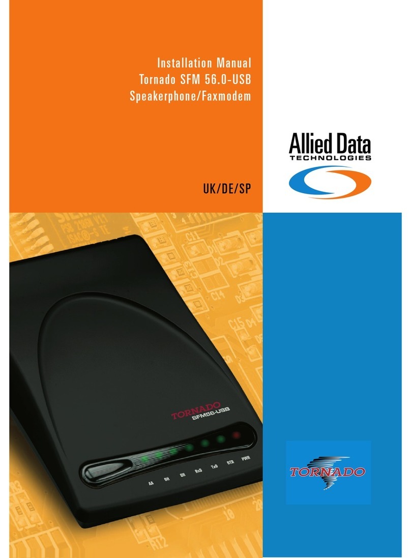 Allied Data Technologies Tornado SFM 56.0-USB installation manual