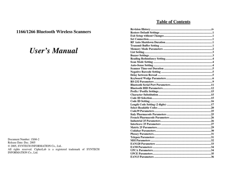 Syntech Information 1166 user manual