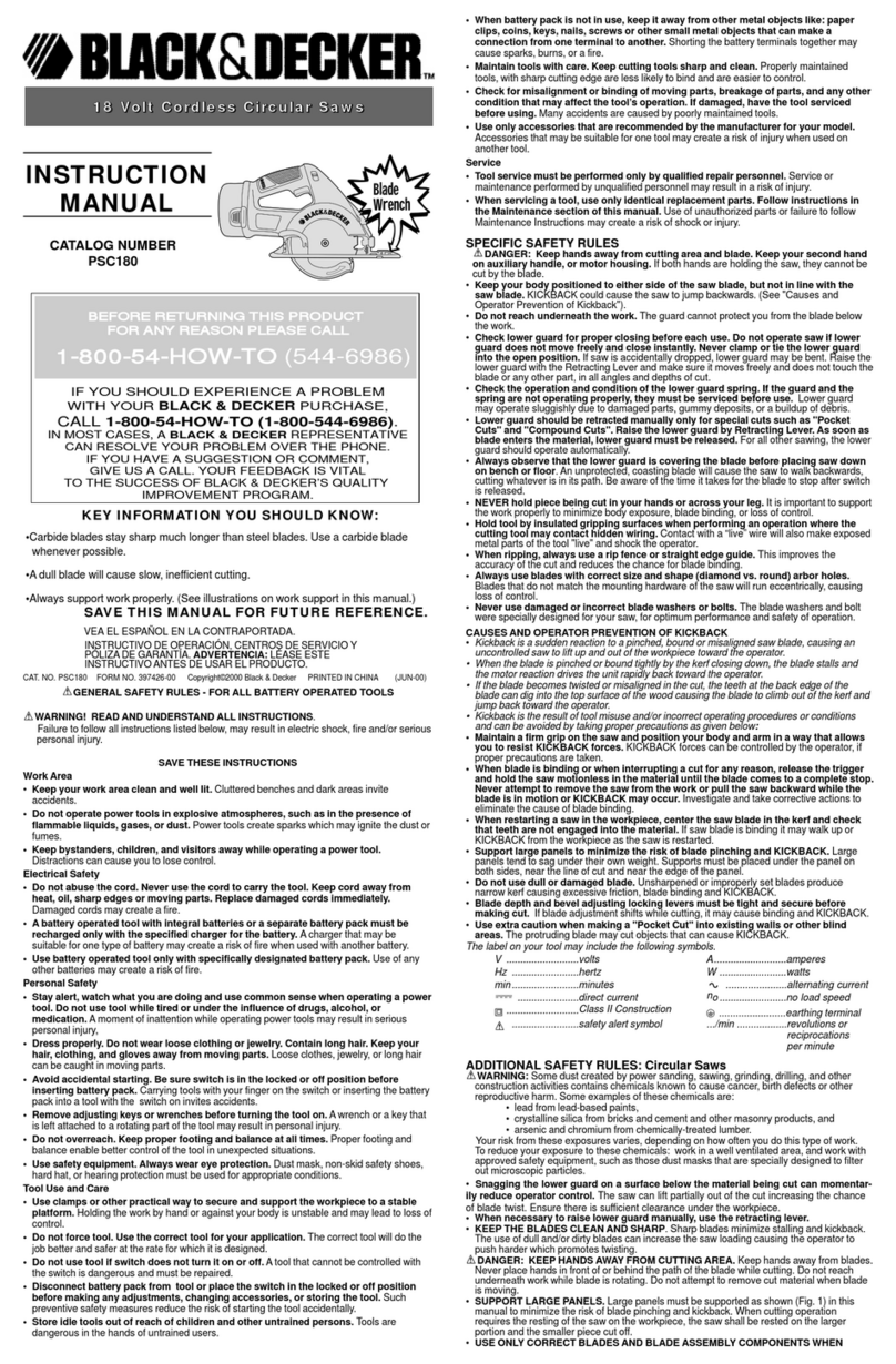Black & Decker PSC180 User manual