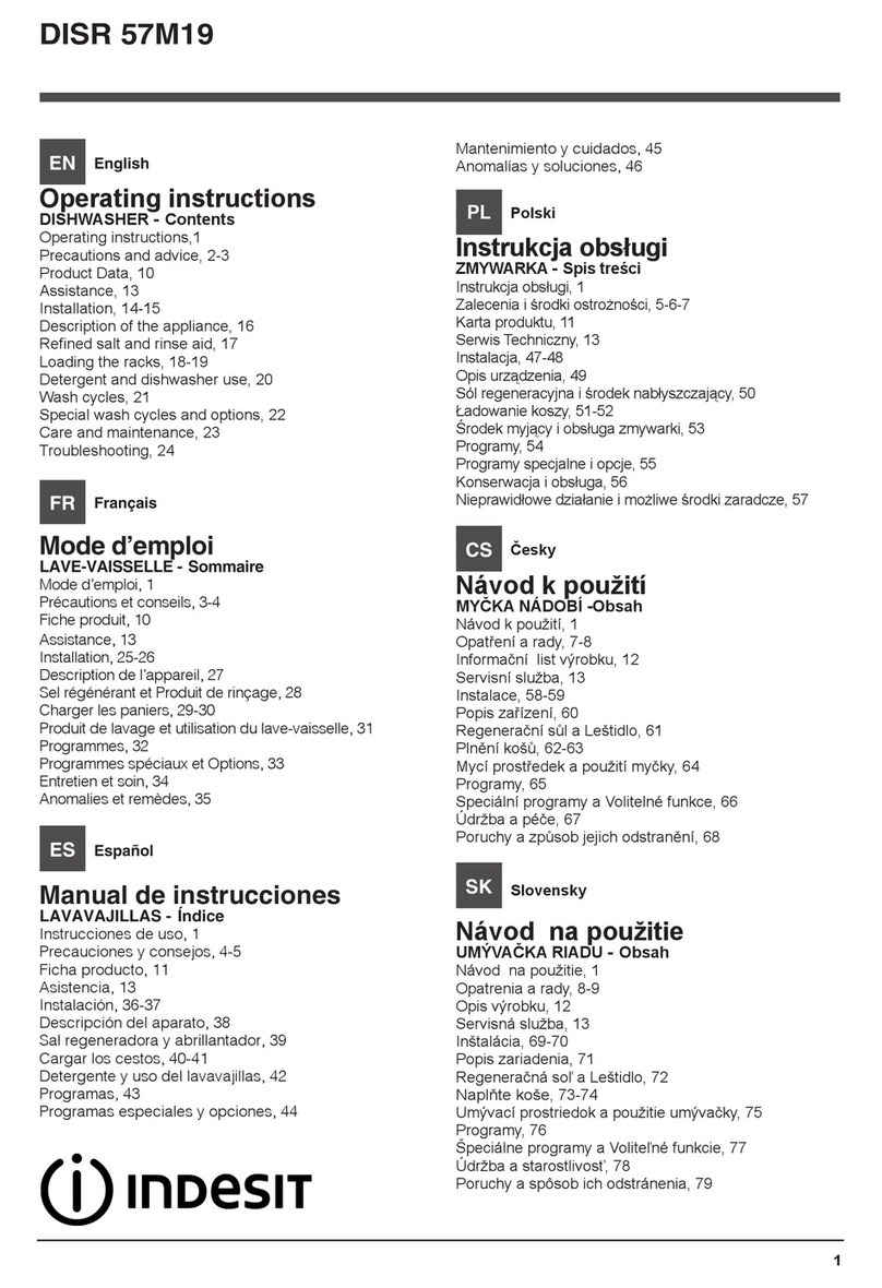 Indesit DISR 57M19 operating instructions
