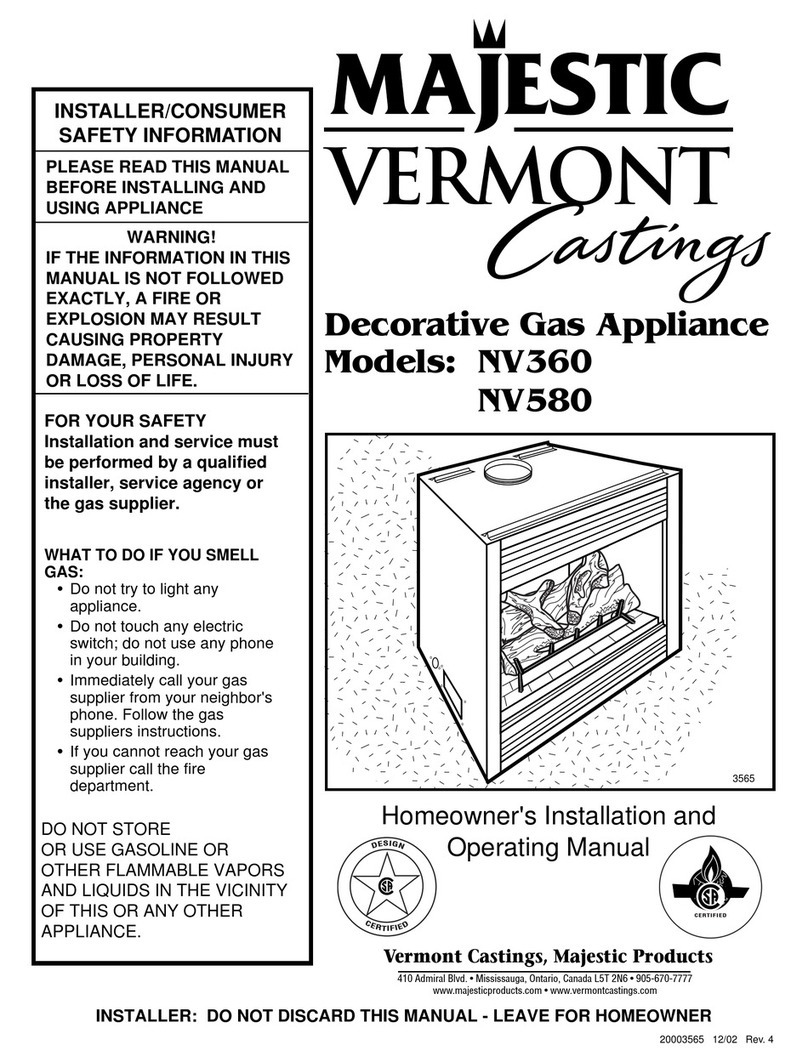 Majestic NV360 Homeowner's installation and operating manual