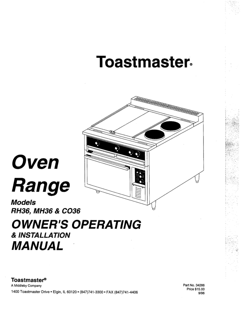 Toastmaster RH36 Owner's operating and installation manual