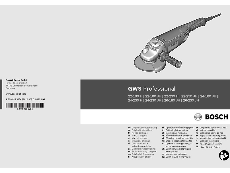 Bosch GWS Professional 22-180 H Original instructions