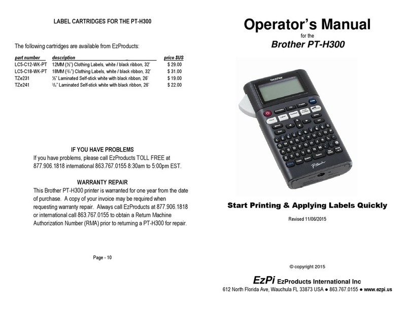 Brother P-Touch PT-H300 User manual