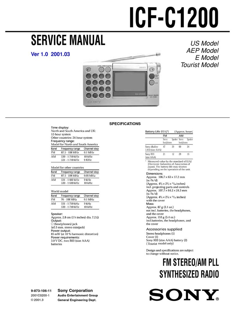 Sony ICF-C1200 User manual Sony ICF-C1200 User manual